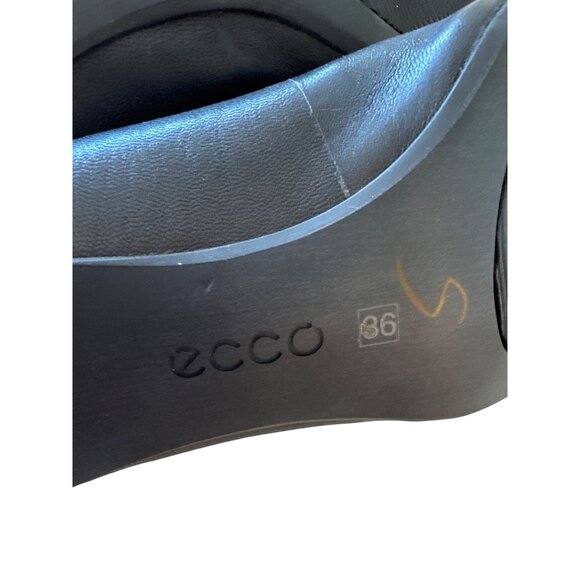 Ecco Leather Womens Low Heel Black Pumps Size 36 Elegant Dress Shoes - Picture 9 of 9